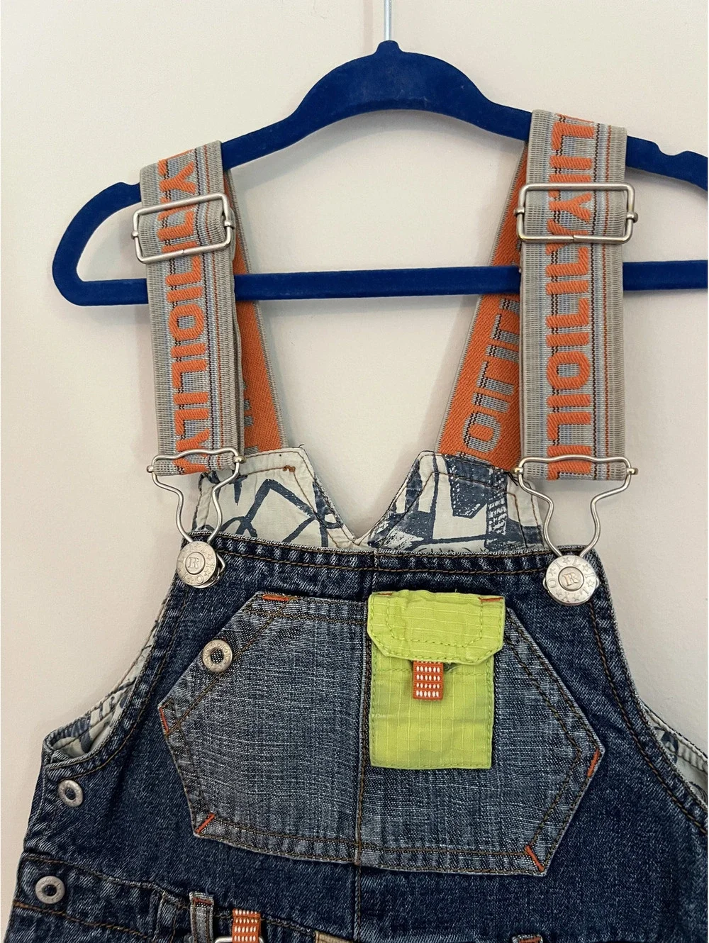 Oilily Boys Denim Pocket Accent Overalls